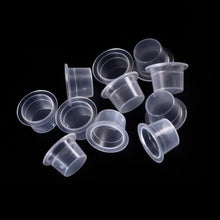 Load image into Gallery viewer, 100pc S/M/L Plastic Disposable Microblading Tattoo Ink Cups Permanent Makeup Pigment Clear Holder Container Cap Tattoo Accessory