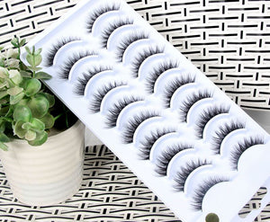 NEW 10 Pairs Natural False Eyelashes Fake Lashes Long Makeup 3d Mink Lashes Extension Eyelash Mink Eyelashes for Beauty 54