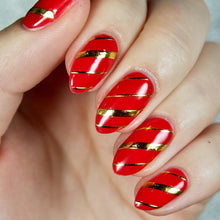 Load image into Gallery viewer, 1PC Silver Gold Lines Stripe 3D Nail Sticker Geometric Waved Star Heart Self Adhesive Slider Papers Nail Art Transfer Stickers