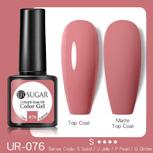 Load image into Gallery viewer, UR SUGAR 7.5ML Dark Blue Matte Top Coat Color UV Nail Gel Polish Semi Permanent Soak Off UV LED Gel Nail Gel Nail Art DIY Design