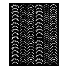 Load image into Gallery viewer, 1pc Gold Silver 3D Nail Stickers Metal Black Geometric Tassel Strip Line Adhesive Transfer Decals Nail Art DIY Design Decoration