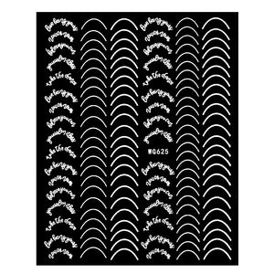 1pc Gold Silver 3D Nail Stickers Metal Black Geometric Tassel Strip Line Adhesive Transfer Decals Nail Art DIY Design Decoration