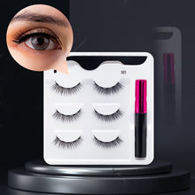 Load image into Gallery viewer, 3/5/7Pairs Magnetic Eyelashes False Lashes Repeated Use Eyelashes Waterproof Liquid Eyeliner With Tweezer Makeup Set