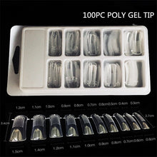 Load image into Gallery viewer, 100 Pcs Poly Nail Gel Quick Building Mold Tips Nail Dual Forms Finger Extension Nail Art UV Builder Easy Find Nail Tools