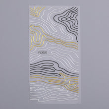 Load image into Gallery viewer, 1pc Gold Silver 3D Nail Stickers Metal Black Geometric Tassel Strip Line Adhesive Transfer Decals Nail Art DIY Design Decoration