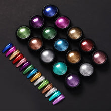 Load image into Gallery viewer, 1Box Nail Mirror Glitter Powder Metallic Colorful Dust Metal Effect Nail Glitter Gold Nail Art UV Gel Polish Chrome Flakes Dust