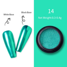 Load image into Gallery viewer, 1Box Nail Mirror Glitter Powder Metallic Colorful Dust Metal Effect Nail Glitter Gold Nail Art UV Gel Polish Chrome Flakes Dust