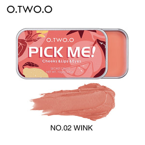 O.TWO.O Multifunctional Makeup Palette 3 IN 1 Lipstick Blush For Face Eyeshadow Lightweight Matte Lip Tint Natural Face Blush