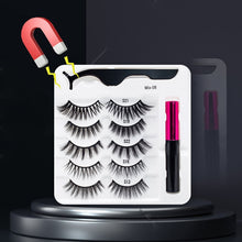 Load image into Gallery viewer, 3/5/7Pairs Magnetic Eyelashes False Lashes Repeated Use Eyelashes Waterproof Liquid Eyeliner With Tweezer Makeup Set