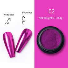 Load image into Gallery viewer, 1Box Nail Mirror Glitter Powder Metallic Colorful Dust Metal Effect Nail Glitter Gold Nail Art UV Gel Polish Chrome Flakes Dust