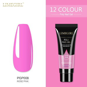 Limegirl 15ml Poly Nail Gel Glitter Building Nail Gel For Manicure Nail Art Design Luminous Polygels Extension Nail Gel For Nail