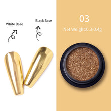 Load image into Gallery viewer, 1Box Nail Mirror Glitter Powder Metallic Colorful Dust Metal Effect Nail Glitter Gold Nail Art UV Gel Polish Chrome Flakes Dust