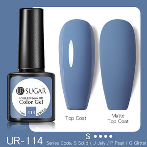 UR SUGAR 7.5ML Dark Blue Matte Top Coat Color UV Nail Gel Polish Semi Permanent Soak Off UV LED Gel Nail Gel Nail Art DIY Design