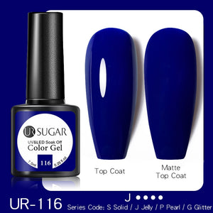 UR SUGAR 7.5ML Dark Blue Matte Top Coat Color UV Nail Gel Polish Semi Permanent Soak Off UV LED Gel Nail Gel Nail Art DIY Design