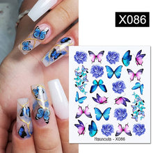 Load image into Gallery viewer, Harunouta 1 Sheet Nail Water Decals Transfer Lavender Spring Flower Leaves Nail Art Stickers Nail Art Manicure DIY