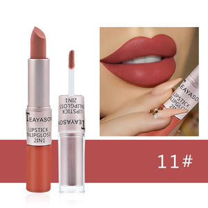 12 Colors Waterproof Nude Matte Velvet Glossy Lip Gloss Lipstick Lip Balm Sexy Red Lip Tint Sexy Women Fashion Makeup Gift 1pcs