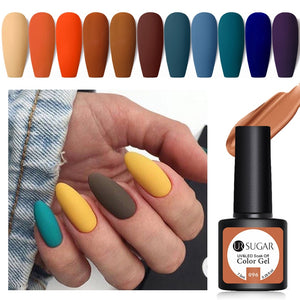 UR SUGAR 7.5ML Dark Blue Matte Top Coat Color UV Nail Gel Polish Semi Permanent Soak Off UV LED Gel Nail Gel Nail Art DIY Design