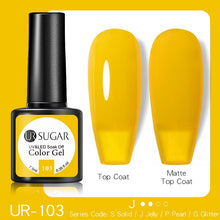 Load image into Gallery viewer, UR SUGAR 7.5ML Dark Blue Matte Top Coat Color UV Nail Gel Polish Semi Permanent Soak Off UV LED Gel Nail Gel Nail Art DIY Design