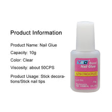 Load image into Gallery viewer, 10g Fast Drying Nail Glue for False Nails Glitter Acrylic Nail Rhinestone Decoration Extension Glue Adhensive Nail Care Tool