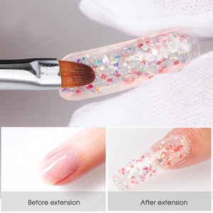 Limegirl 15ml Poly Nail Gel Glitter Building Nail Gel For Manicure Nail Art Design Luminous Polygels Extension Nail Gel For Nail