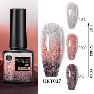 UR SUGAR 7.5ml Thermal Ultra-thin Glitter Gel Soak Off UV Gel Color-chaging Snowflake Temperature Color Change Nail Art Varnish