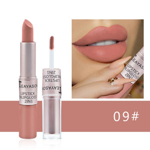 12 Colors Waterproof Nude Matte Velvet Glossy Lip Gloss Lipstick Lip Balm Sexy Red Lip Tint Sexy Women Fashion Makeup Gift 1pcs