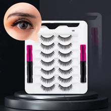 Load image into Gallery viewer, 3/5/7Pairs Magnetic Eyelashes False Lashes Repeated Use Eyelashes Waterproof Liquid Eyeliner With Tweezer Makeup Set