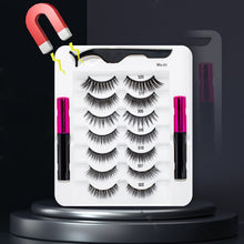 Load image into Gallery viewer, 3/5/7Pairs Magnetic Eyelashes False Lashes Repeated Use Eyelashes Waterproof Liquid Eyeliner With Tweezer Makeup Set