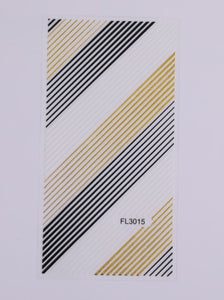 1PC Silver Gold Lines Stripe 3D Nail Sticker Geometric Waved Star Heart Self Adhesive Slider Papers Nail Art Transfer Stickers