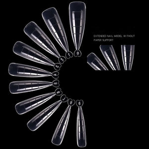 100 Pcs Poly Nail Gel Quick Building Mold Tips Nail Dual Forms Finger Extension Nail Art UV Builder Easy Find Nail Tools