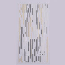Load image into Gallery viewer, 1pc Gold Silver 3D Nail Stickers Metal Black Geometric Tassel Strip Line Adhesive Transfer Decals Nail Art DIY Design Decoration