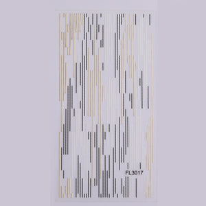1pc Gold Silver 3D Nail Stickers Metal Black Geometric Tassel Strip Line Adhesive Transfer Decals Nail Art DIY Design Decoration