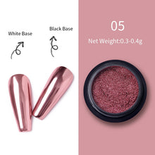 Load image into Gallery viewer, 1Box Nail Mirror Glitter Powder Metallic Colorful Dust Metal Effect Nail Glitter Gold Nail Art UV Gel Polish Chrome Flakes Dust