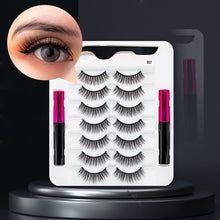 Load image into Gallery viewer, 3/5/7Pairs Magnetic Eyelashes False Lashes Repeated Use Eyelashes Waterproof Liquid Eyeliner With Tweezer Makeup Set