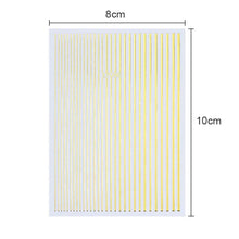 Load image into Gallery viewer, 1PC Silver Gold Lines Stripe 3D Nail Sticker Geometric Waved Star Heart Self Adhesive Slider Papers Nail Art Transfer Stickers