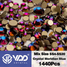 Load image into Gallery viewer, VDD SS4-SS20 Mix Size Clear Crystal Non HotFix Gold FlatBack Rhinestones Decorations DIY Glitter Stones 3D Nail Art Accessories