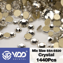Load image into Gallery viewer, VDD SS4-SS20 Mix Size Clear Crystal Non HotFix Gold FlatBack Rhinestones Decorations DIY Glitter Stones 3D Nail Art Accessories