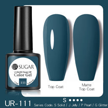 Load image into Gallery viewer, UR SUGAR 7.5ML Dark Blue Matte Top Coat Color UV Nail Gel Polish Semi Permanent Soak Off UV LED Gel Nail Gel Nail Art DIY Design