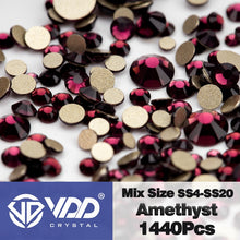 Load image into Gallery viewer, VDD SS4-SS20 Mix Size Clear Crystal Non HotFix Gold FlatBack Rhinestones Decorations DIY Glitter Stones 3D Nail Art Accessories