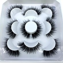 Load image into Gallery viewer, HBZGTLAD New 5 pairs 8-25mm natural 3D false eyelashes fake lashes makeup kit Mink Lashes extension mink eyelashes maquiagem