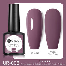Load image into Gallery viewer, UR SUGAR 7.5ML Dark Blue Matte Top Coat Color UV Nail Gel Polish Semi Permanent Soak Off UV LED Gel Nail Gel Nail Art DIY Design