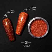 Load image into Gallery viewer, 1Box Nail Mirror Glitter Powder Metallic Colorful Dust Metal Effect Nail Glitter Gold Nail Art UV Gel Polish Chrome Flakes Dust