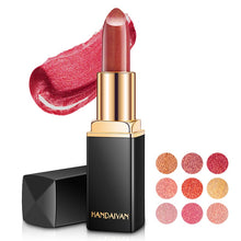 Load image into Gallery viewer, 9 Colors Waterproof Nude Pink Glitter Lipstick Makeup Long Lasting Velve Red Mermaid Sexy Shimmer LipSticks Cosmetics Beauty