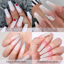 Load image into Gallery viewer, UR SUGAR 7.5ml 7ml Glass Bottle Milky Jelly White Gel Nail Polish White Color UV Led Gel Varnish For Manicure Nail Art Base Top