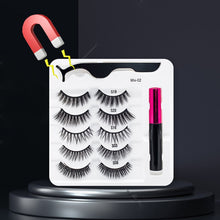 Load image into Gallery viewer, 3/5/7Pairs Magnetic Eyelashes False Lashes Repeated Use Eyelashes Waterproof Liquid Eyeliner With Tweezer Makeup Set