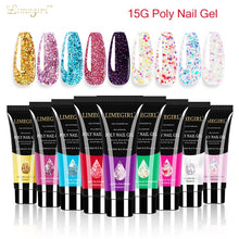 Load image into Gallery viewer, Limegirl 15ml Poly Nail Gel Glitter Building Nail Gel For Manicure Nail Art Design Luminous Polygels Extension Nail Gel For Nail