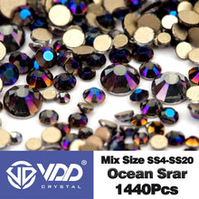 Load image into Gallery viewer, VDD SS4-SS20 Mix Size Clear Crystal Non HotFix Gold FlatBack Rhinestones Decorations DIY Glitter Stones 3D Nail Art Accessories