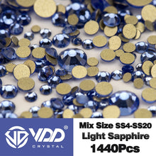 Load image into Gallery viewer, VDD SS4-SS20 Mix Size Clear Crystal Non HotFix Gold FlatBack Rhinestones Decorations DIY Glitter Stones 3D Nail Art Accessories