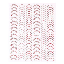 Load image into Gallery viewer, 1pc Gold Silver 3D Nail Stickers Metal Black Geometric Tassel Strip Line Adhesive Transfer Decals Nail Art DIY Design Decoration