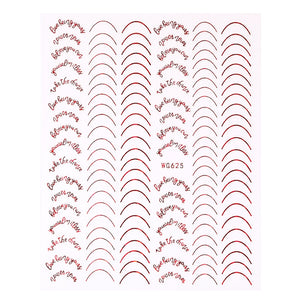 1pc Gold Silver 3D Nail Stickers Metal Black Geometric Tassel Strip Line Adhesive Transfer Decals Nail Art DIY Design Decoration